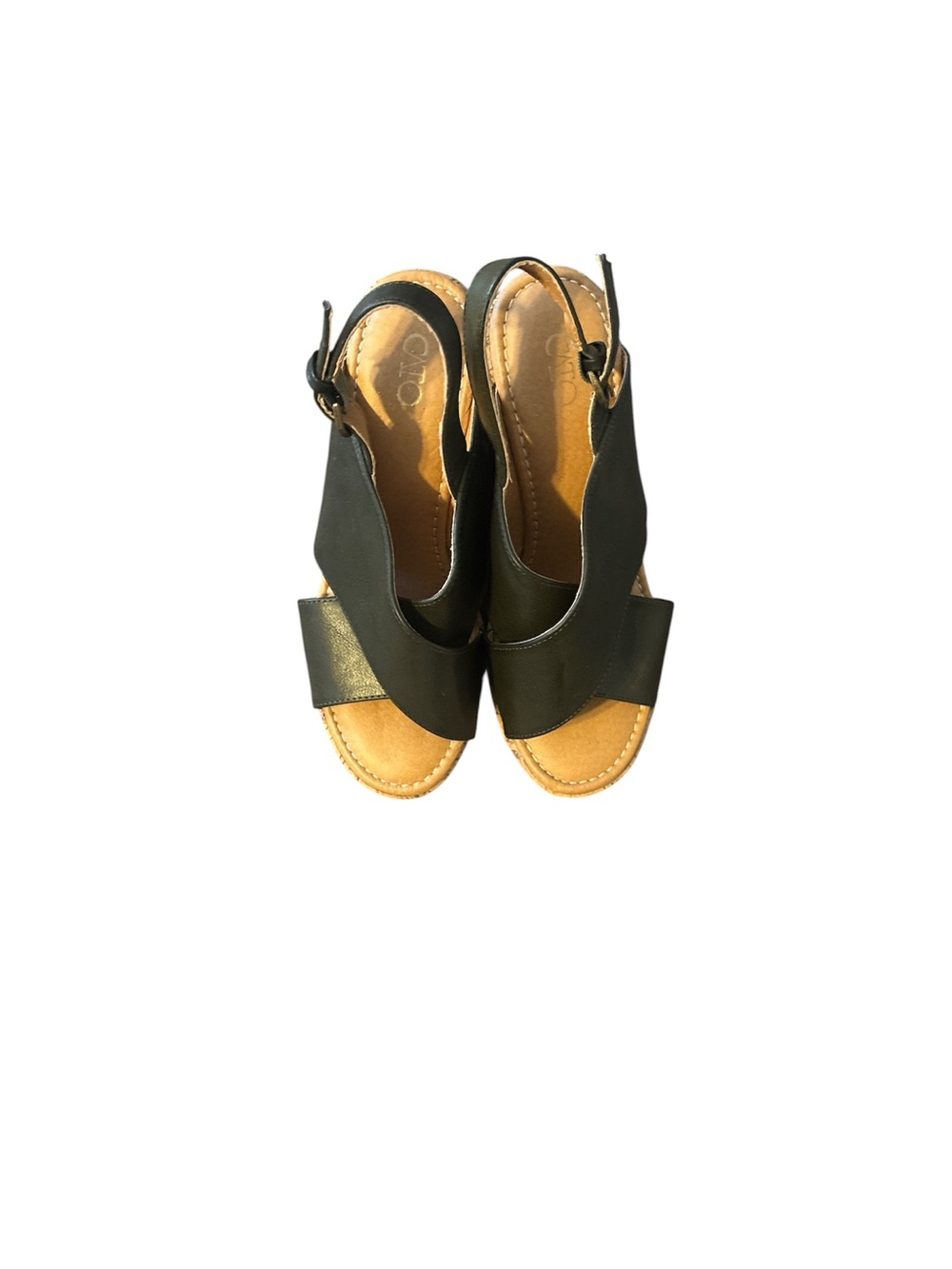 Dark Green Open-Toe Slingback Sandals by Unbranded